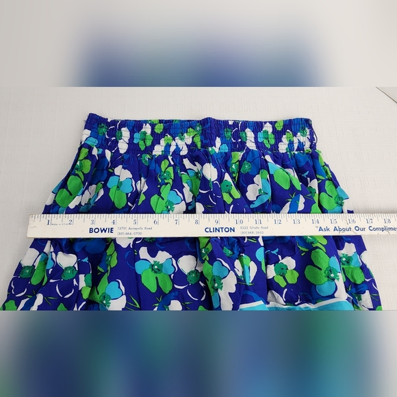 AEROPOSTALE WOMEN'S FLORAL MINI SKIRT, SIZE M, BLUE - Picture 7 of 9